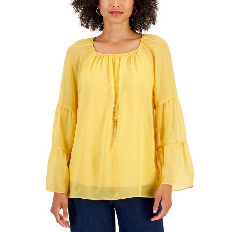 Petite Tier-Sleeve Necklace Top